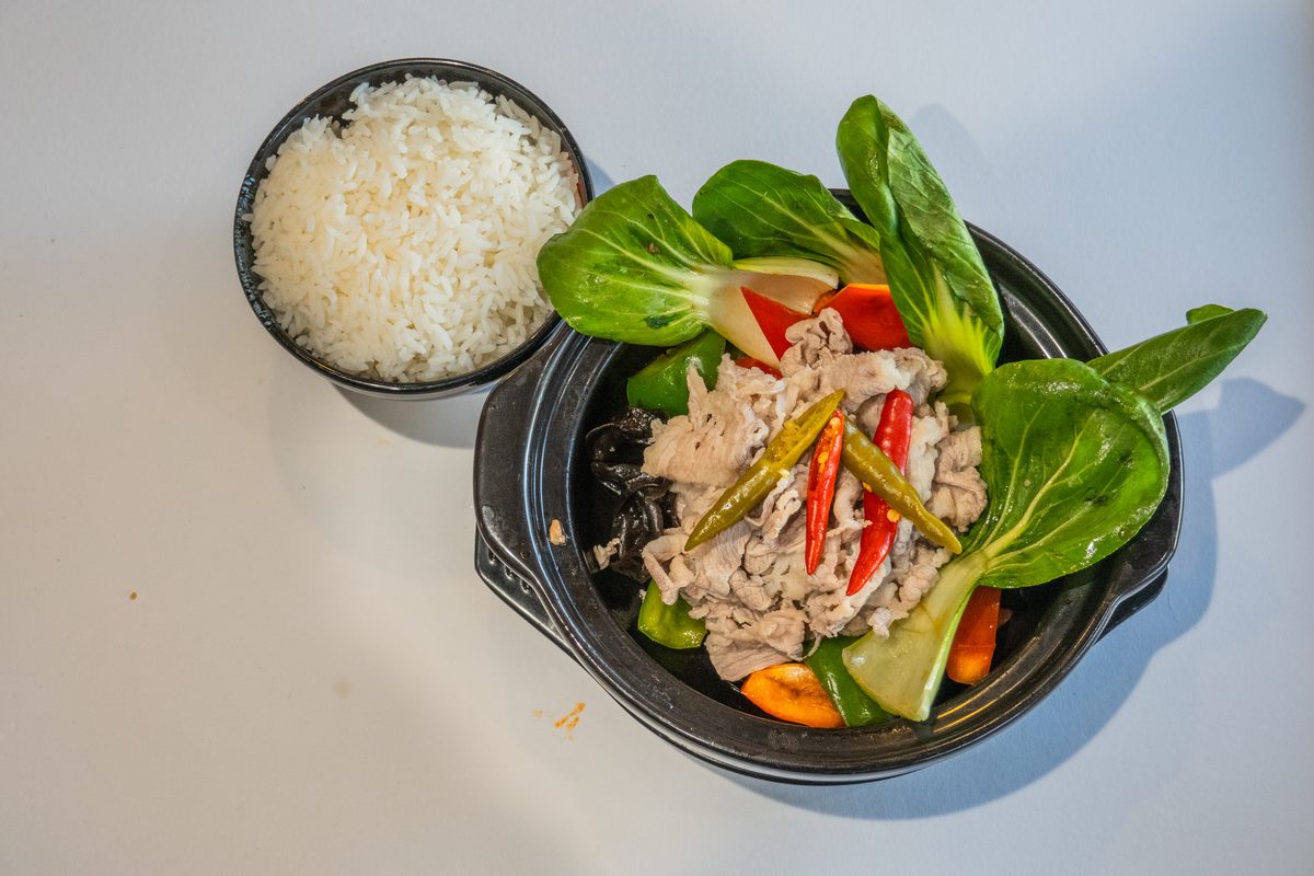 双椒肥牛饭套餐 Double Chili Beef Rice Bowl Combo